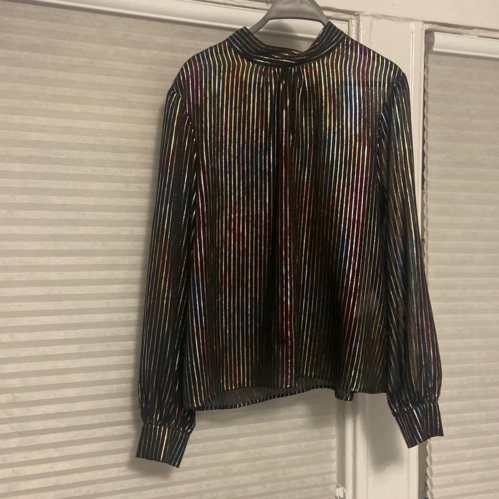 WAREHOUSE Sheer Blouse - Size 12 - Mock neck - Like new condition!